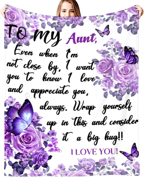 Best Auntie Gifts Personalized Flannel Throw Blanket for Aunt